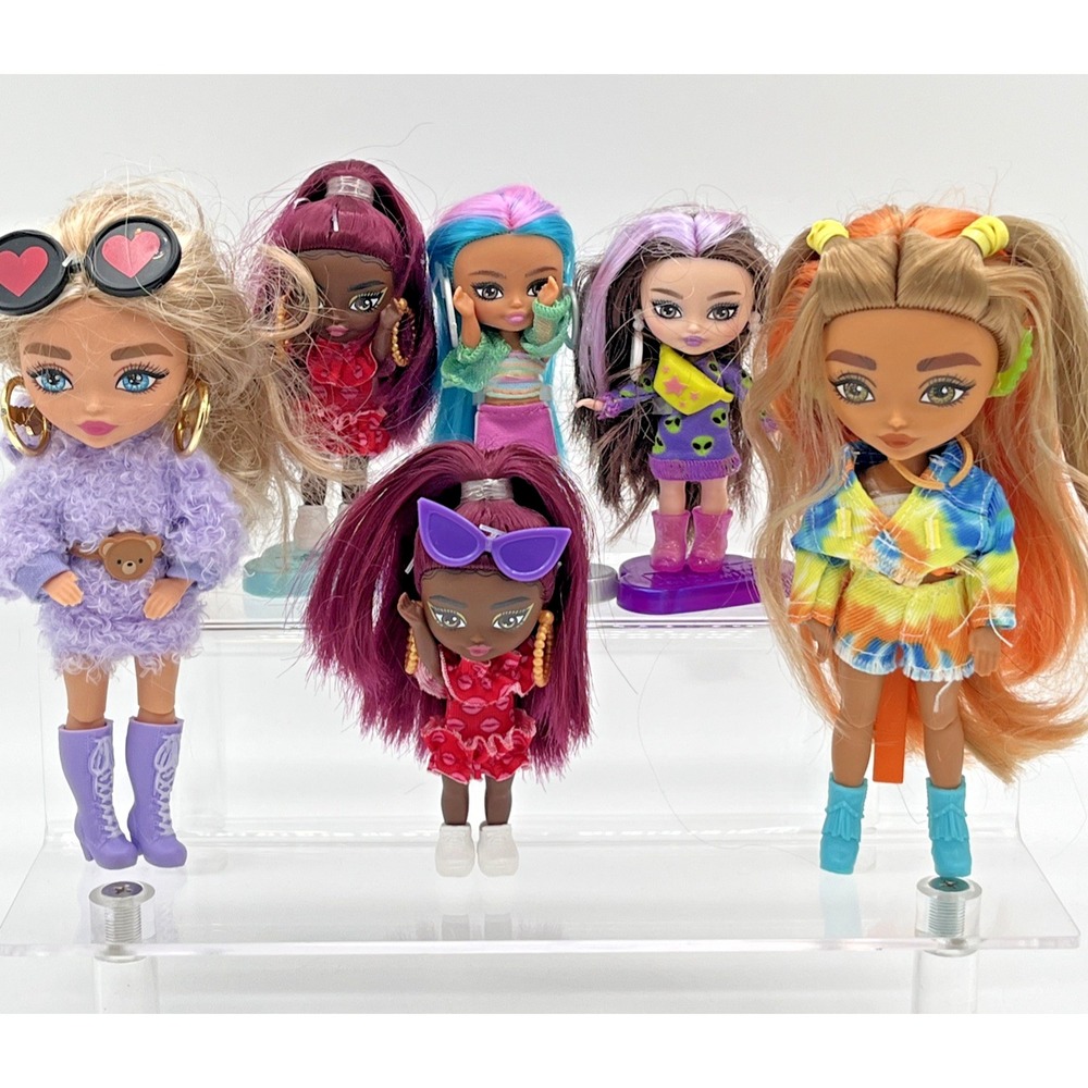 Lot Of 6 Mattel Barbie Extra Minis Dolls & Extra Minis Doll #5 5.5"